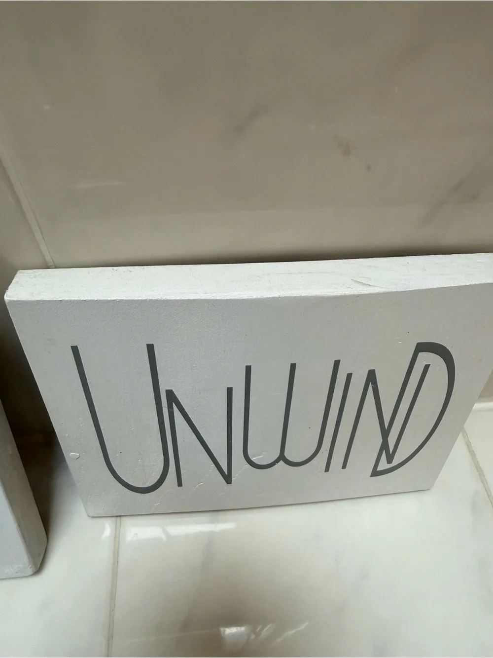 Relax Soak Unwind Wall Blocks - White with Gray Lettering - Set of 3